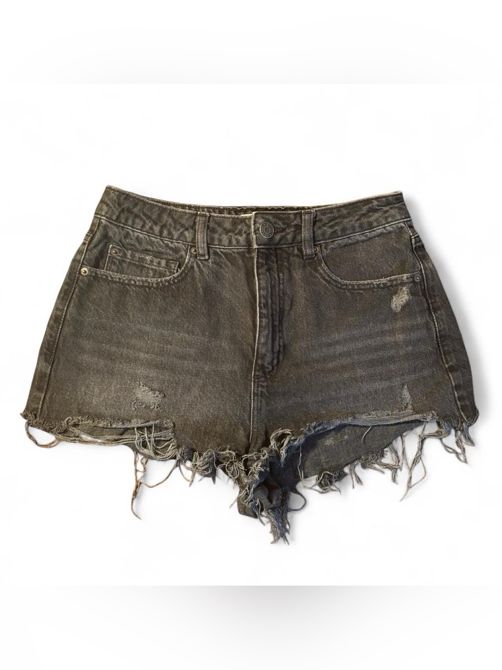 Garage Distressed Black Denim Shorts